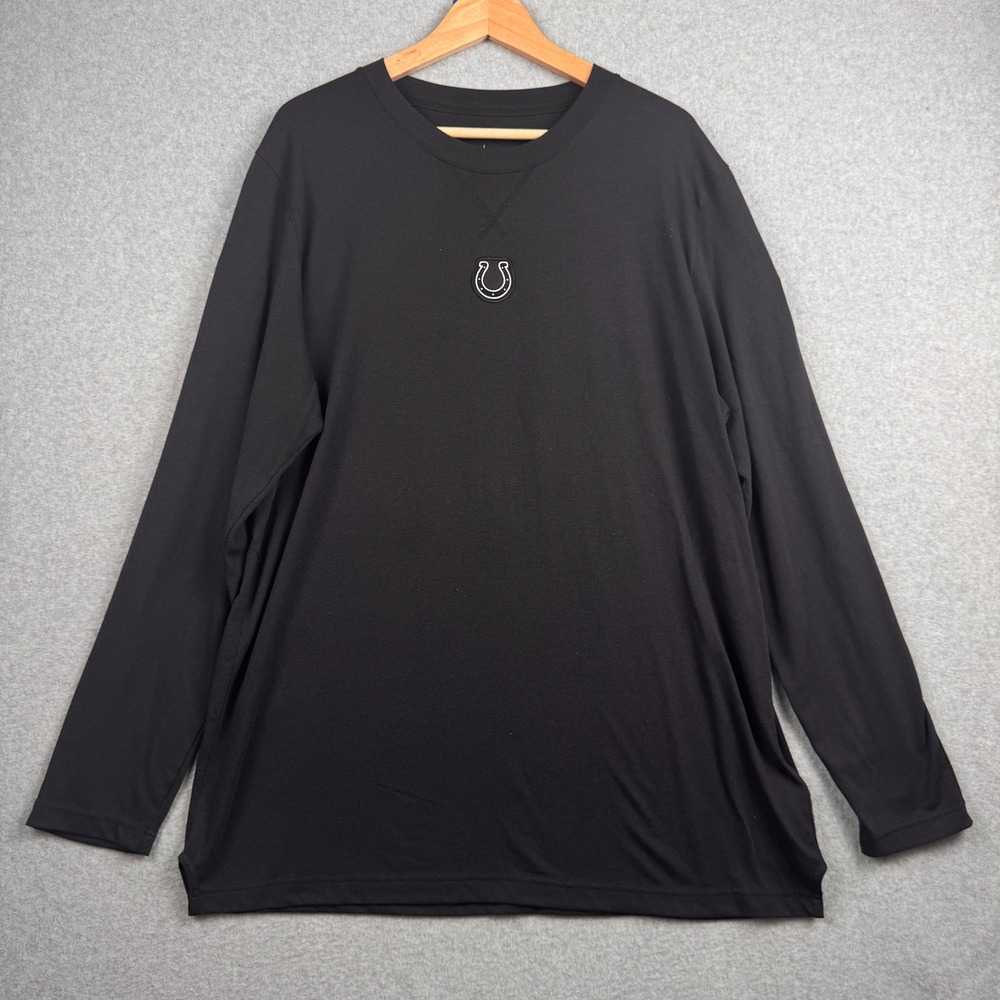 Indianapolis Colts Shirt Mens XL Black NFL Nike Dri FIT Long Sleeve Horseshoe